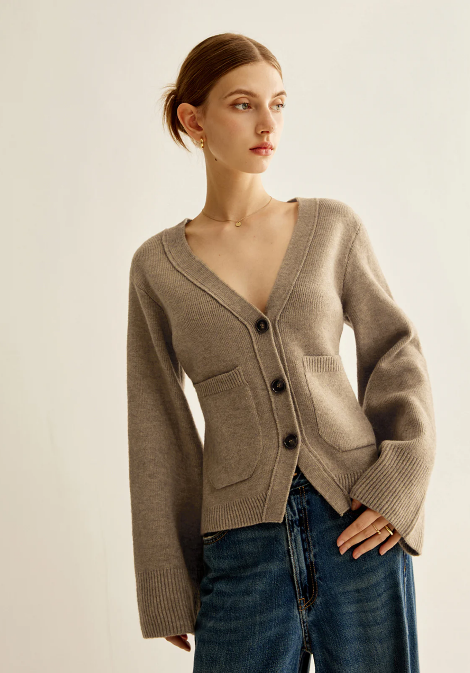 Langärmlige Strickjacke